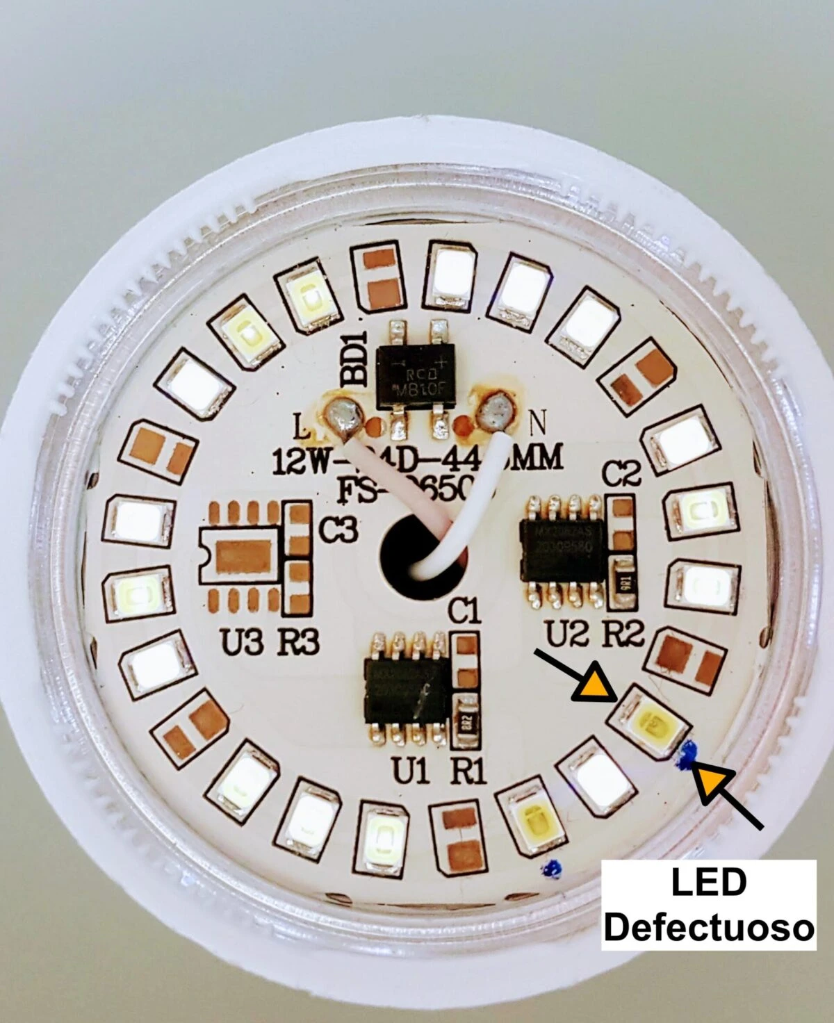 LED defectuoso