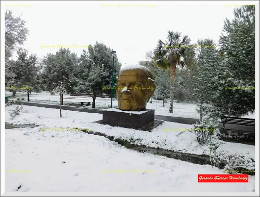 Nevada en La Laguna LA CABEZA DE MORELOS RODEADA DE NIEVE  De la nevada 2017,...