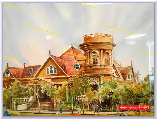 Torreones de Torreón EL CHALET DE LA GARZA (EN ACUARELA)  Bella acuarela, int...