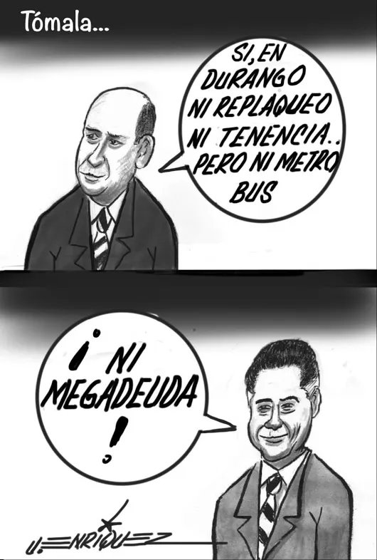 El cartón de Enriquez de hoy...  porque cualquier _indejo hace obras con dine...