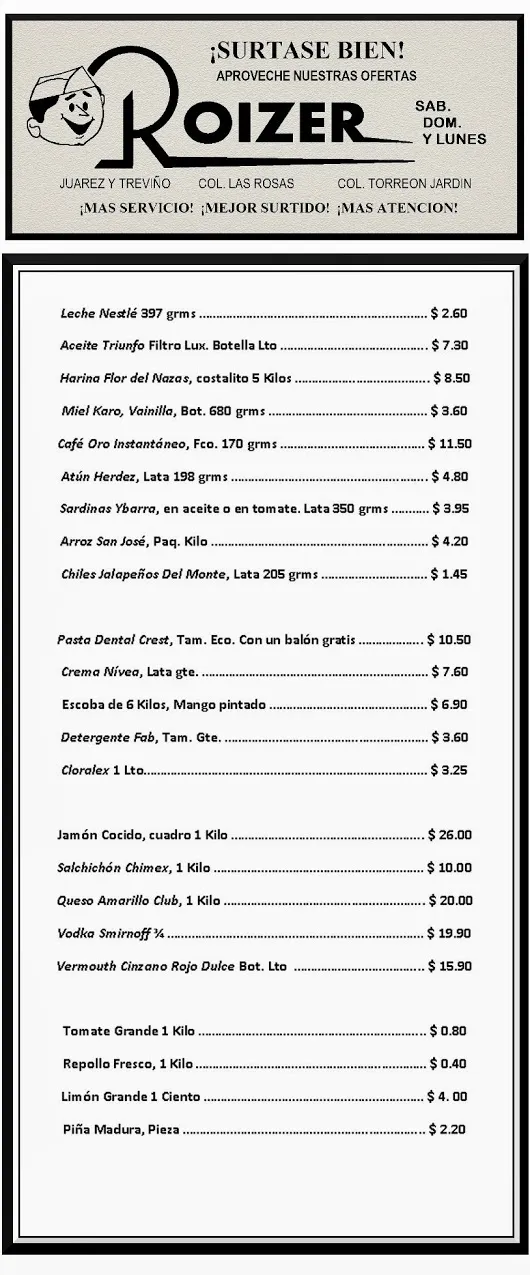 ¡OFERTAS EN ROIZER! (1970)  En 1970, la tienda Roizer con varias sucursales e...