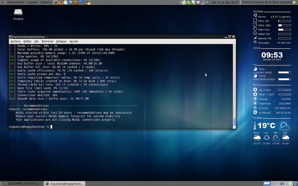 Revisando las recomendaciones de MySQL Tuner