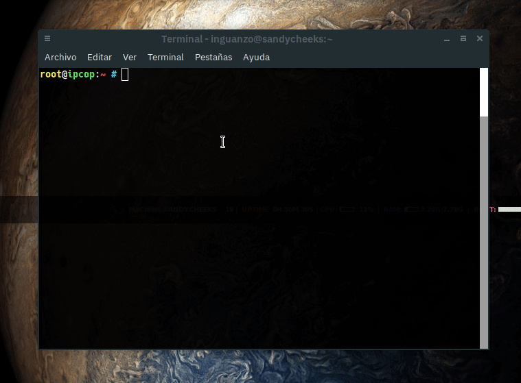 Para hacer algunos ajustes a un ipcop ya instalado existe el programa setup.