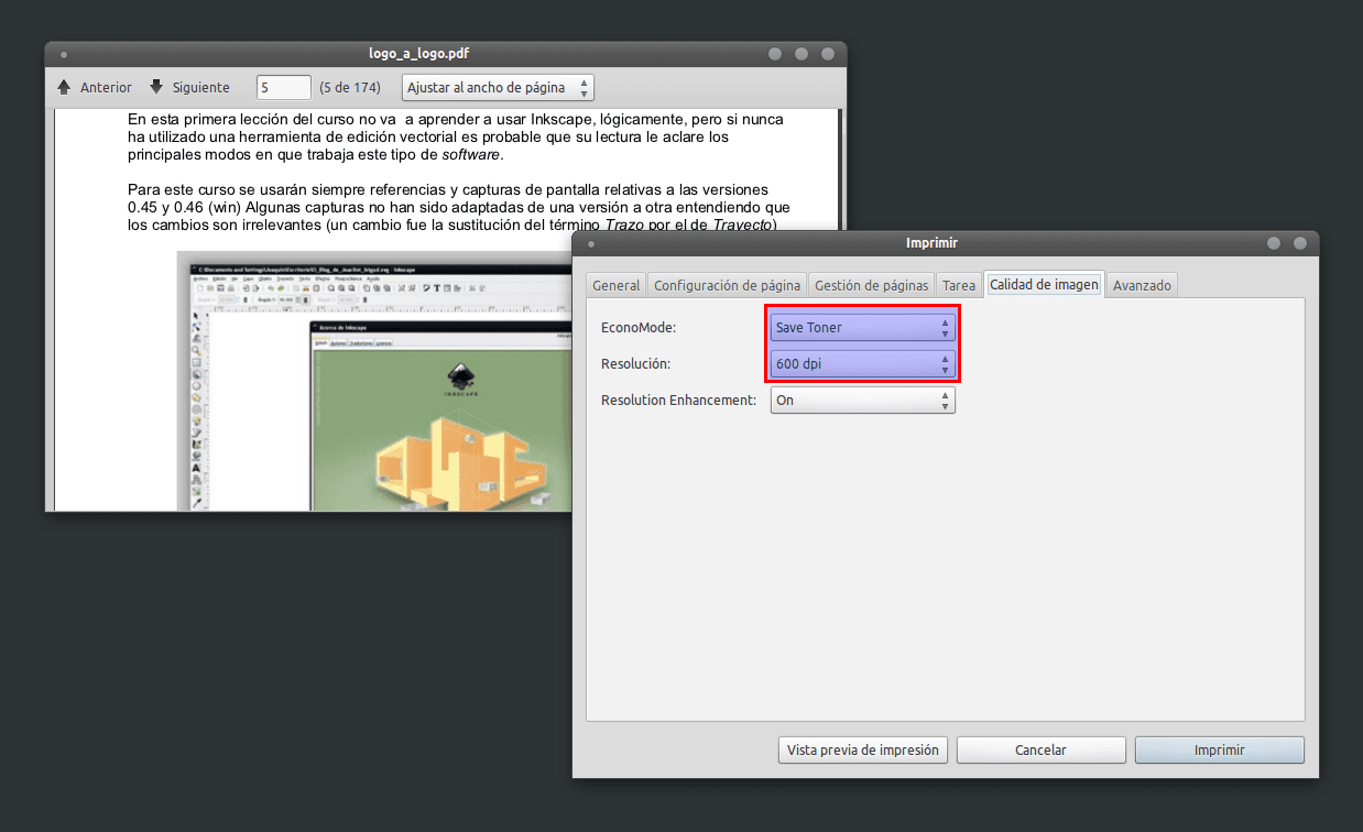 Modificar los ajustes de la impresora