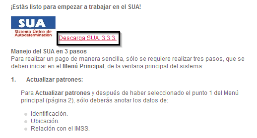Descargar el SUA 3.3.3 en el Infonavit