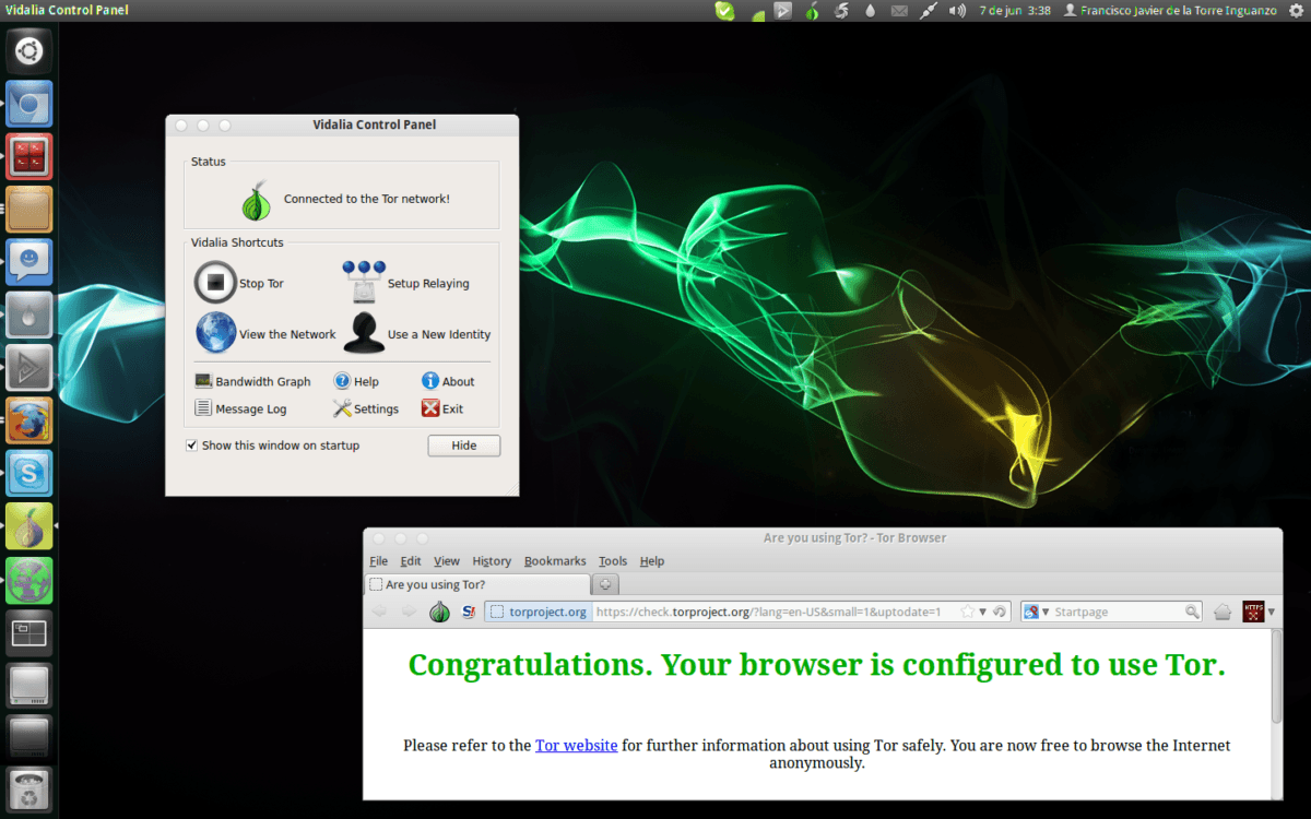 Tor activo y funcionando