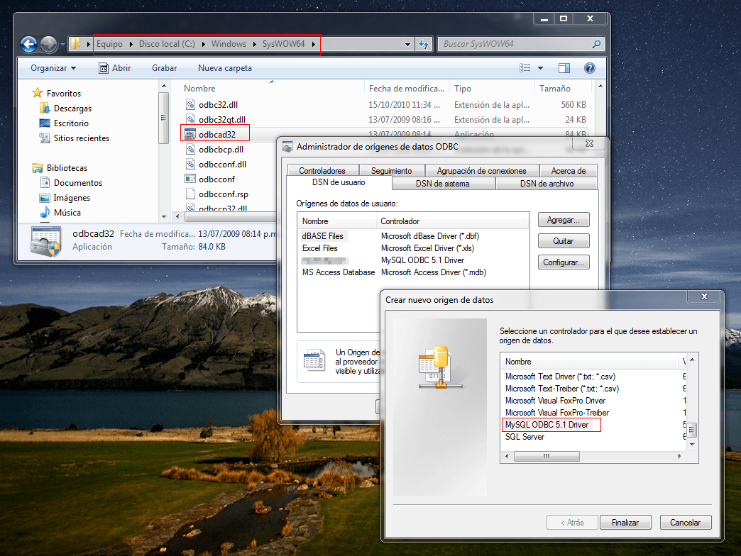 Featured image of post Problema con el ODBC de MySQL en Windows 7 de 64 bits