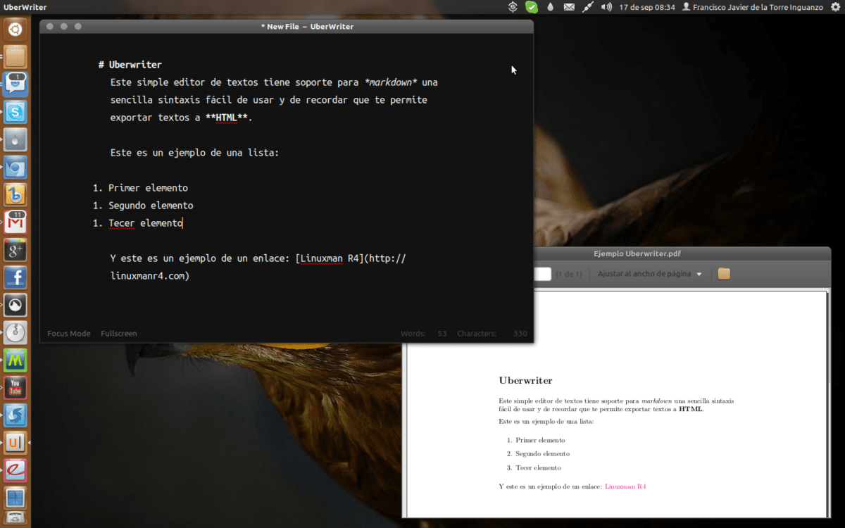 Uberwriter, un editor para markdown