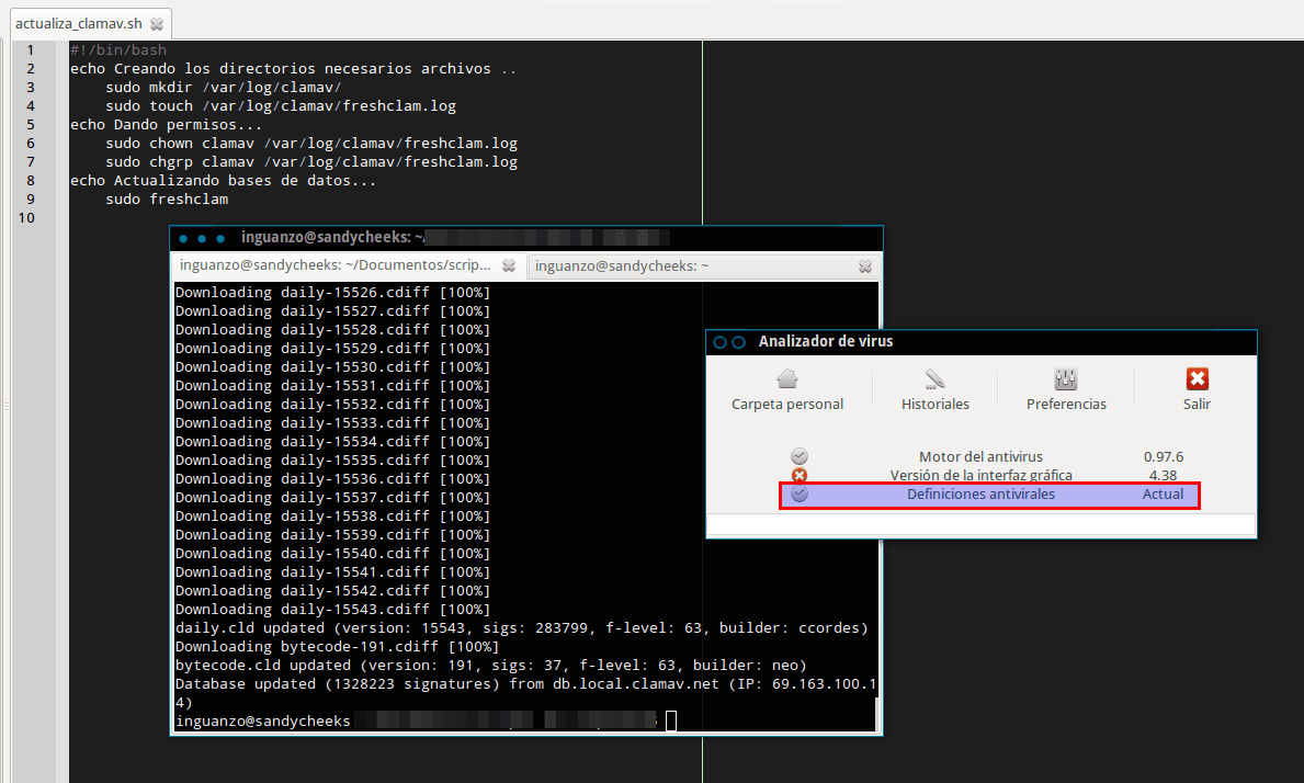 script para actualizar clamtk