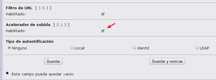 Habilitando el addon