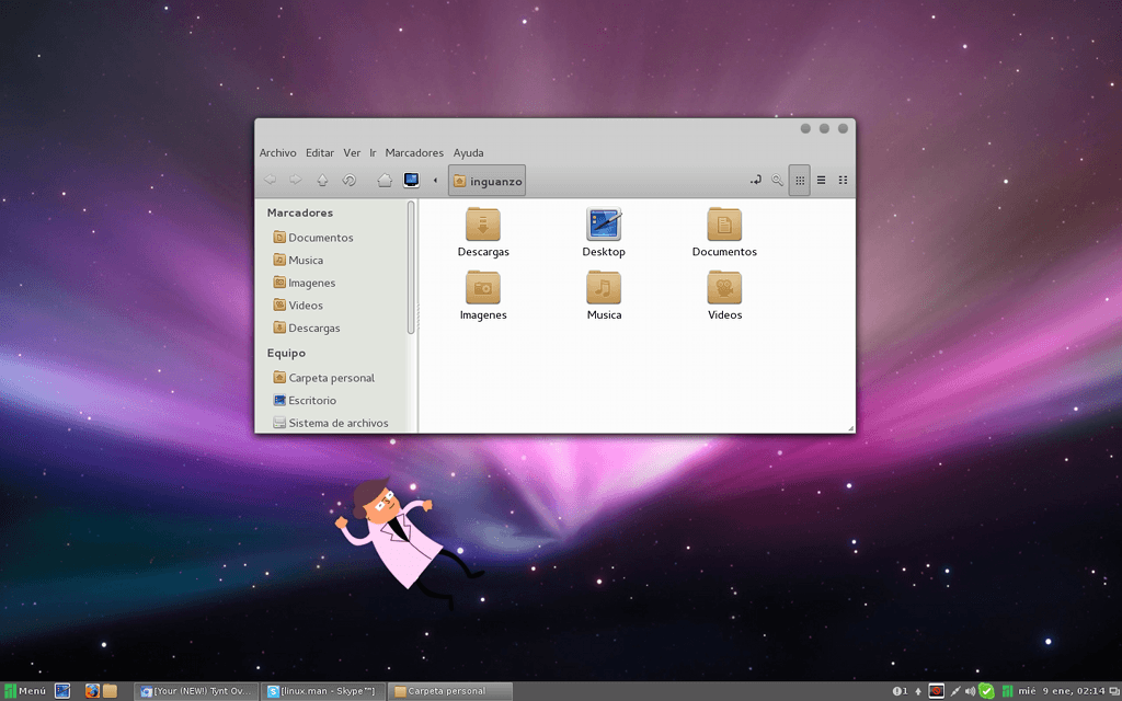 Carpeta HOME en Manjaro Linux Cinnamon