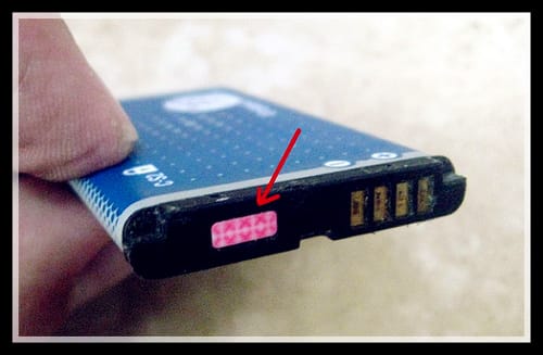 Batería expuesta a humedad