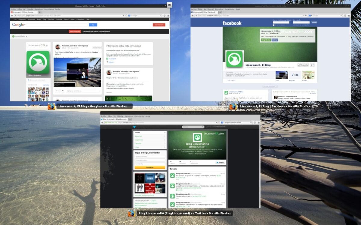 Twitter, facebook y Google Plus