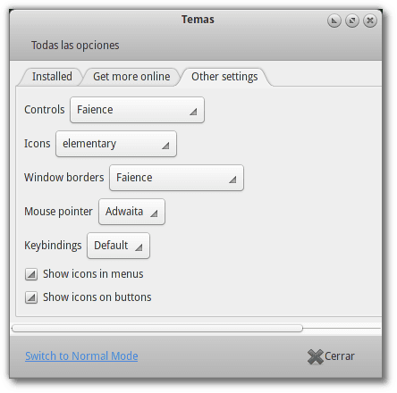 Configuración de Temas en Cinnamon