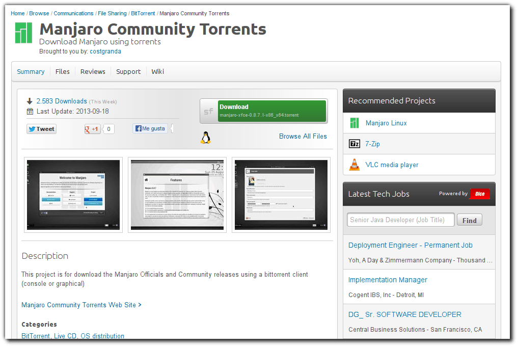 Manjaro Community Torrents