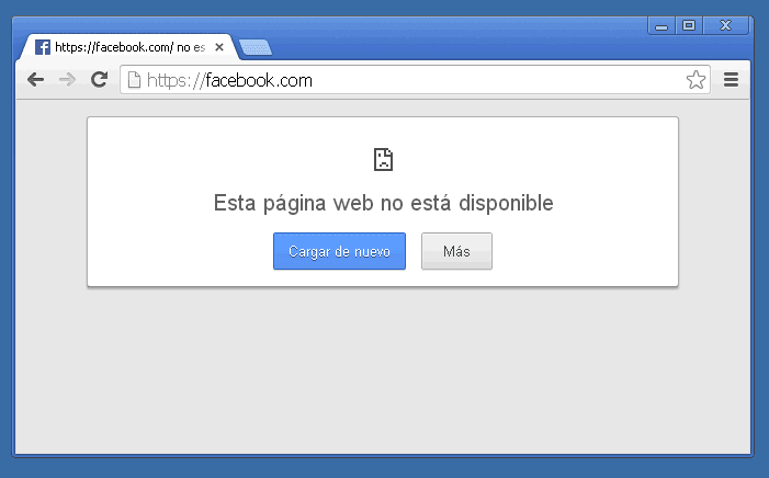 El resultado de bloquear facebook con iptables