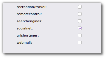 categoría socialnet en URL Filter