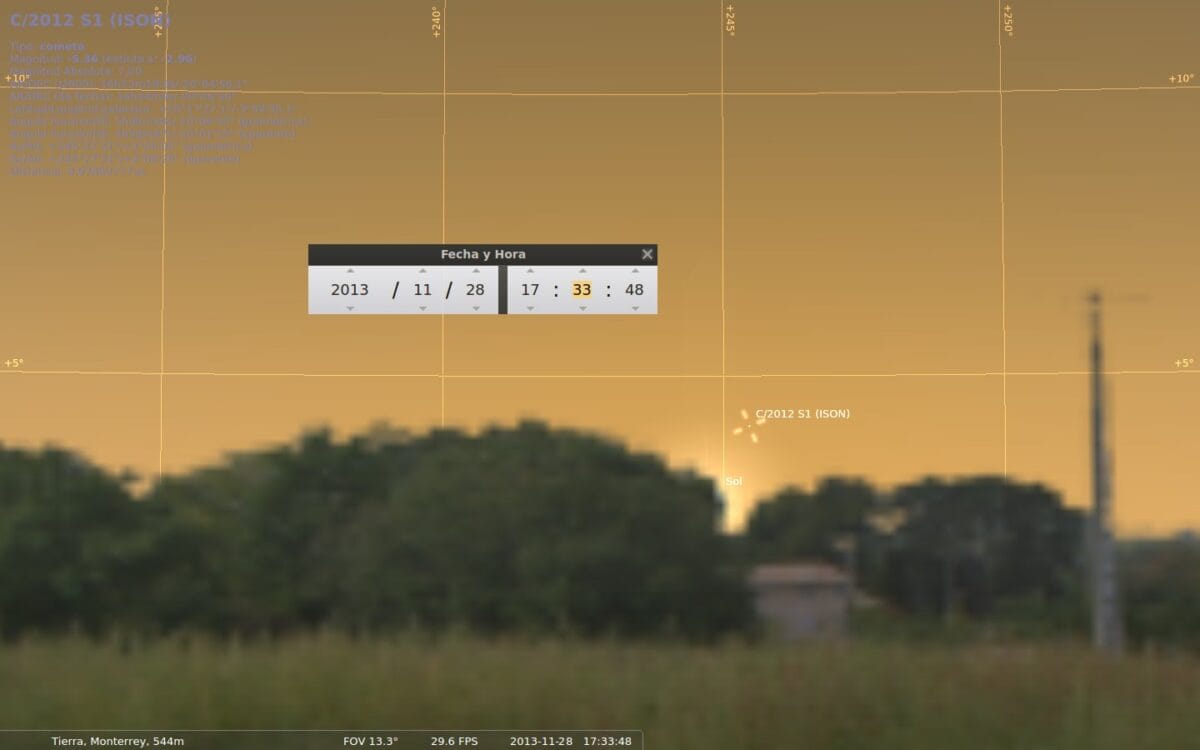 Cometa ISON - Stellarium