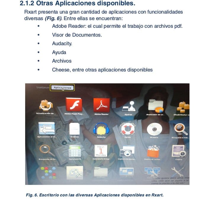 Una página del manual técnico de micompumx