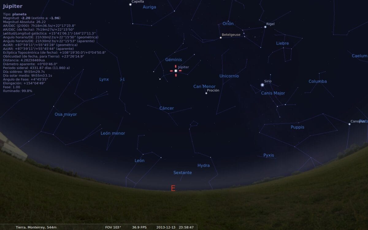 Lluvia de meteoros gemínidas 2013
