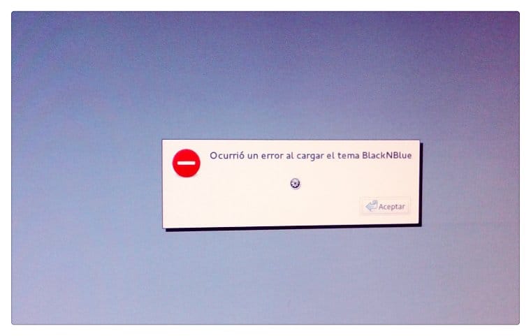 ocurrio un error al cargar el tema blacknblue