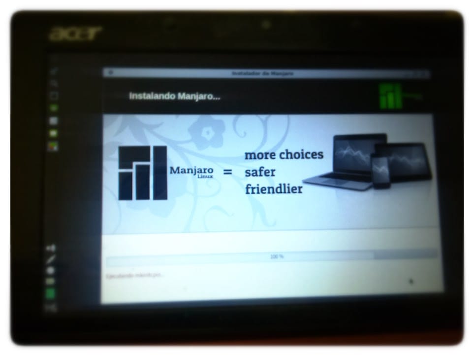 Instalando manjaro netbook edition 0.8.9 rc2