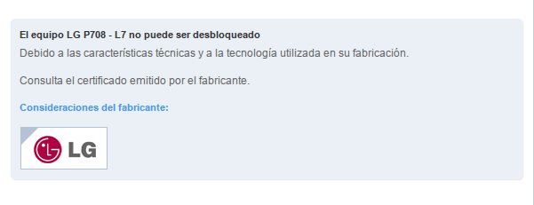 mensaje de telcel sobre el desbloqueo del L7