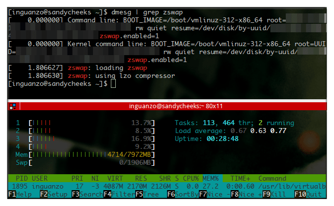 zswap listo y funcionando