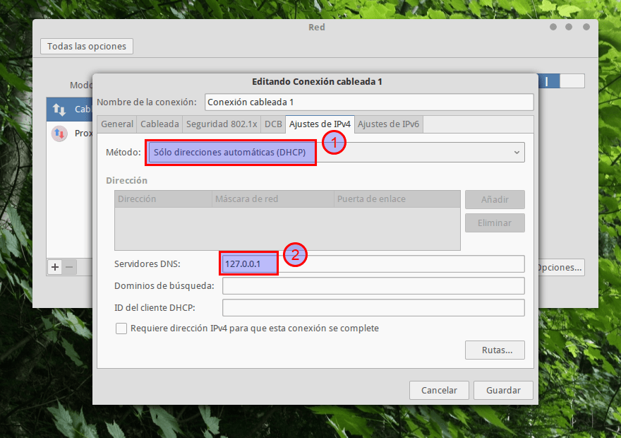 Editar las preferencias de red