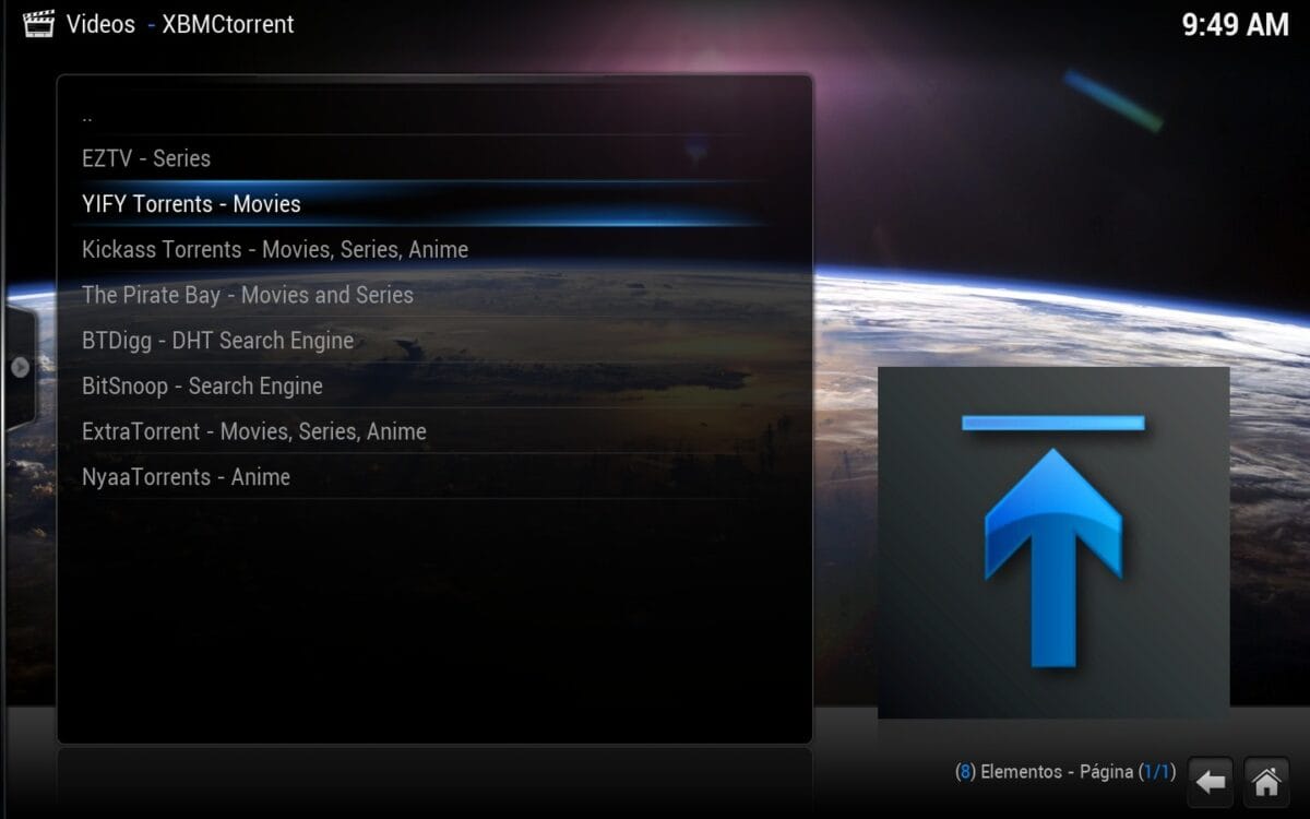 Lista de canales disponibles