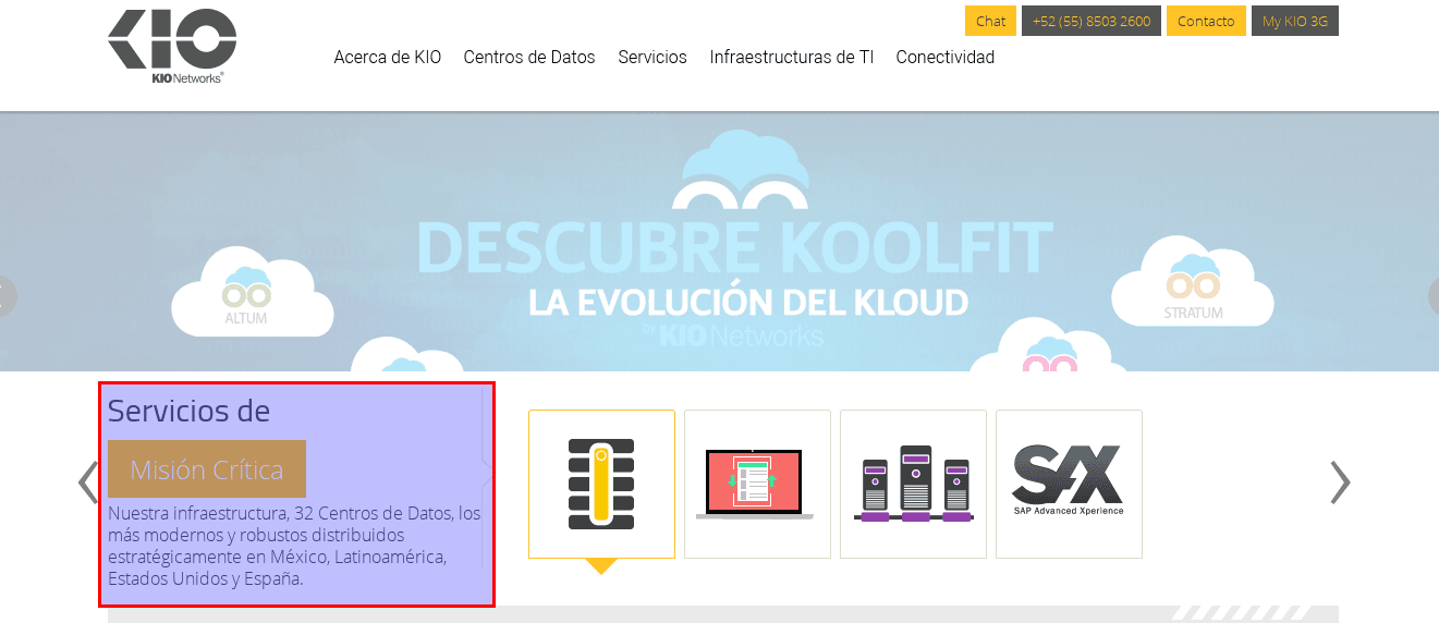 Página web de Kio Networks