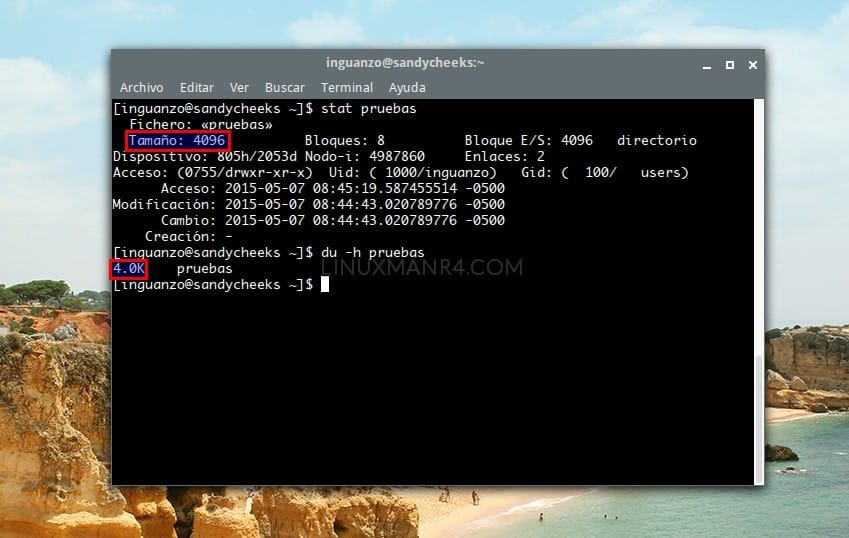 Estadísticas de la carpeta vacía