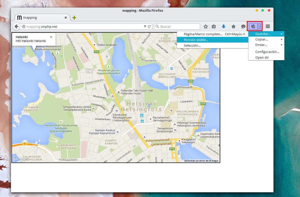 Complemento Screengrab