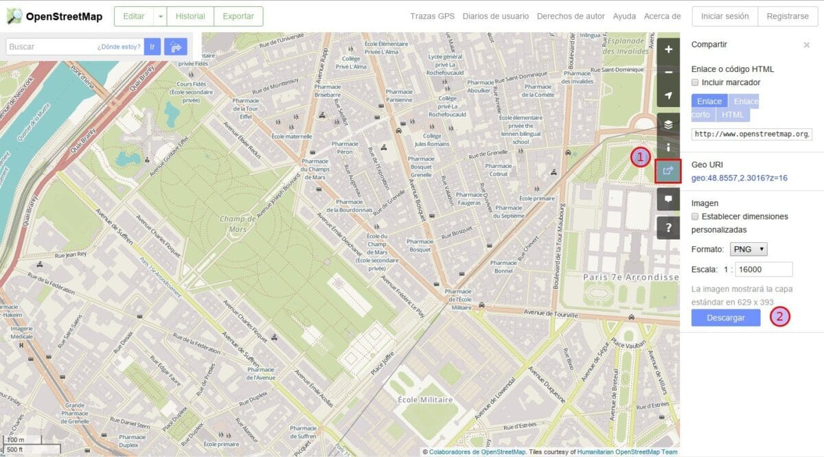 descargar un mapa en openstreetmap