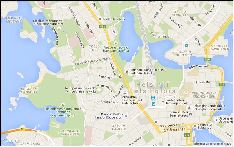 Mapa de Helsinki en google maps