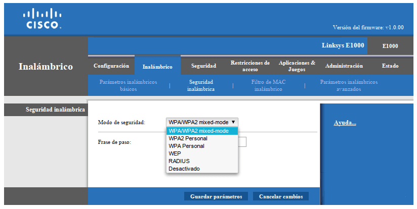 Seguridad inalámbrica