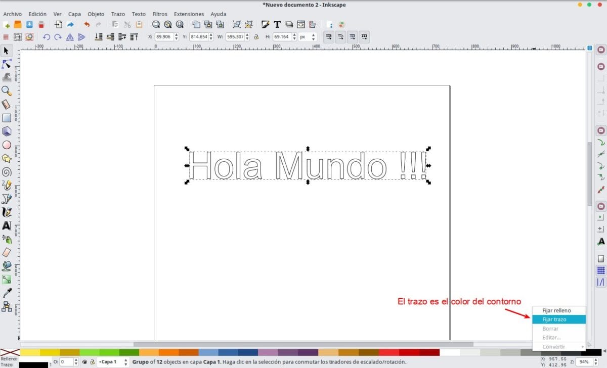 Eligiendo el color del contorno