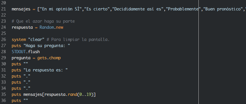 listado del script bola mágica