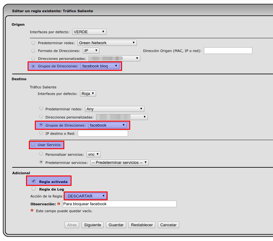 Bloquear facebook firewall ipcop