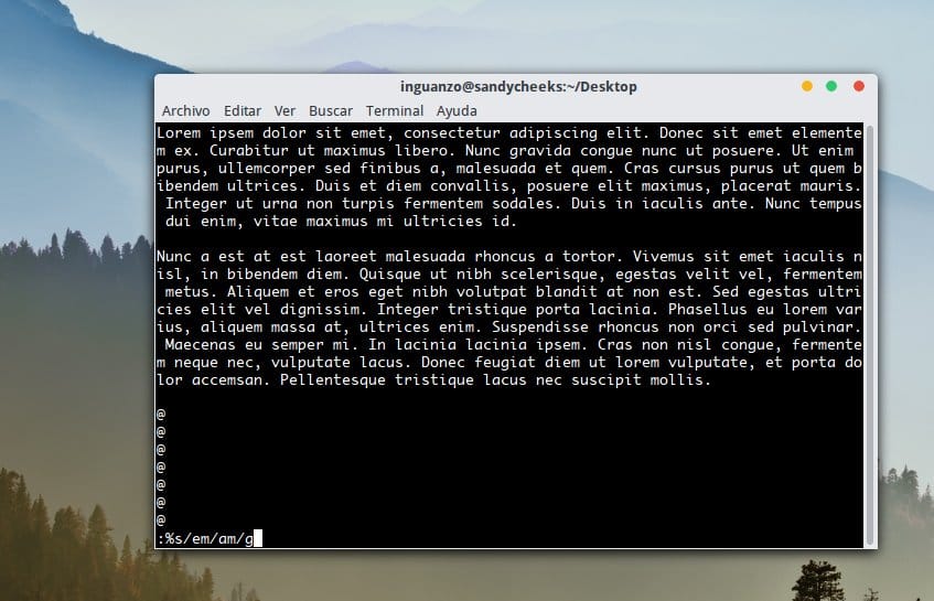 buscar y reemplazar con vim