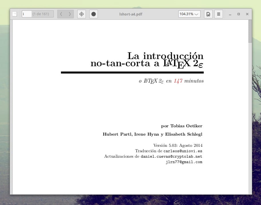 La introducción no tan corta de LaTeX (libro en PDF)