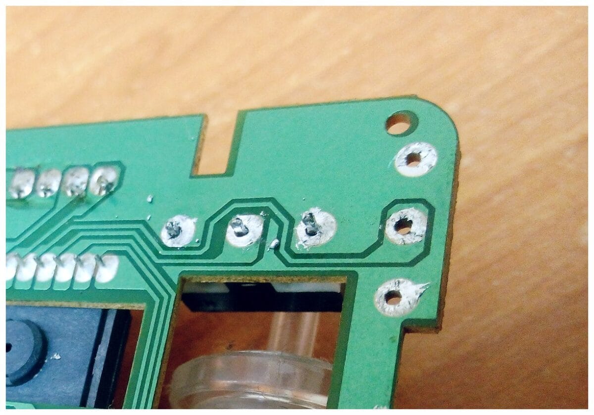 Los puntos ya sin soldadura.