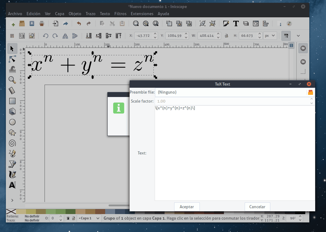 Editando la ecuación