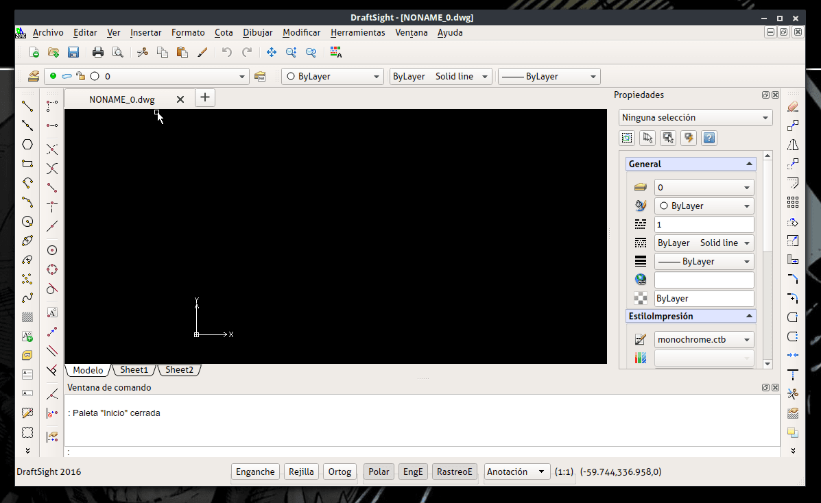 draftsight con todos sus menús