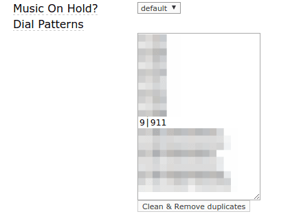dial pattern 911 elastix