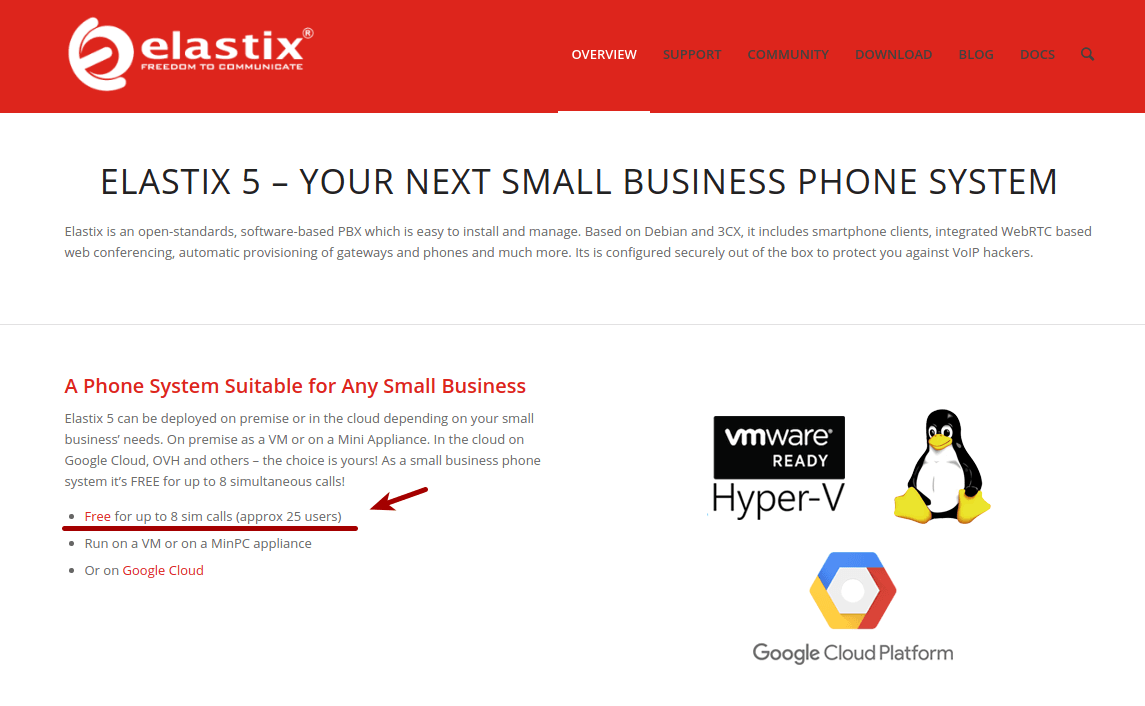 Elastix 5 gratis pero con limites