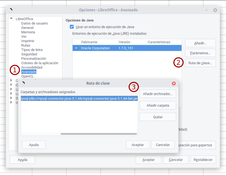 agregar clase a libreoffice