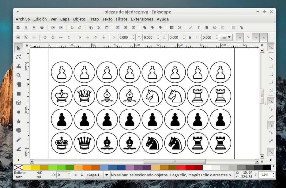 Diseño de las piezas con Inkscape.
