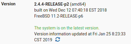 actualizar a la versión más reciente de pfsense.