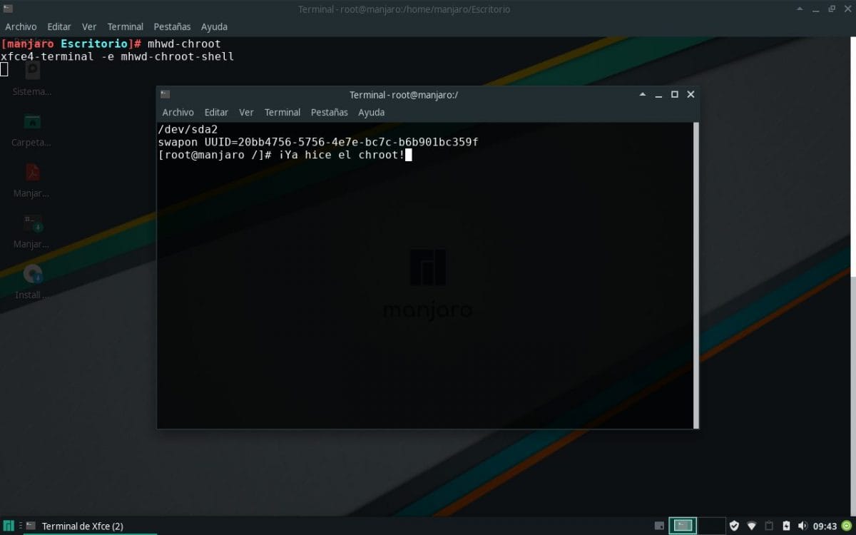 chroot listo y funcionando.